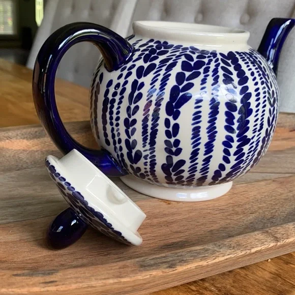 Blue and White Ceramic Teapot - Picture 8 of 12